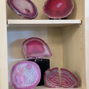 Some of the pink crystals on offer