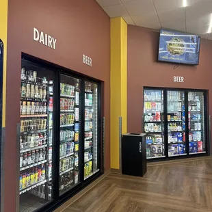 the inside of a dairy store