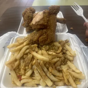 4 piece Fried Chicken with French Fries
