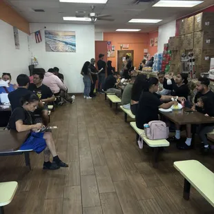 Inside the line was long but got the food fast