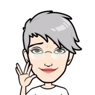 a person with a gray hair and glasses