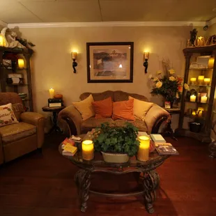 Relaxing Candle lit Reception Area