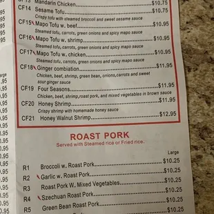 menu