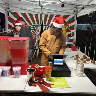 Checkout line for caramel apples