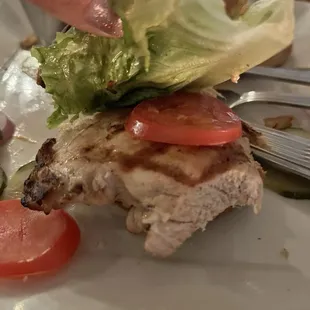 Chicken sandwich but I started eating it my bad