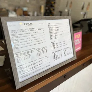 menu