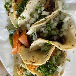 Tacos with handmade tortillas