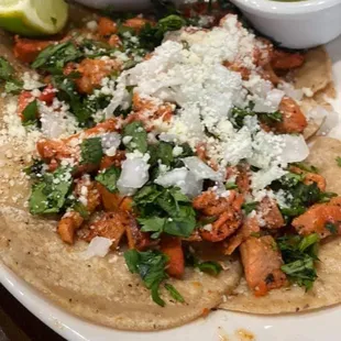 Al Pastor Mini tacos and borracho beans