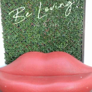 Cute lip chair outside in the patio area