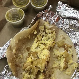 Potato egg breakfast taco