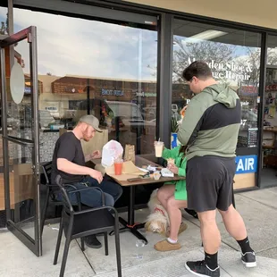 two men sitting at a table