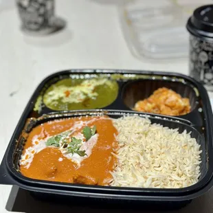 Butter Chicken Platter with Palak Paneer