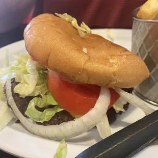 Look at veggies on that burger!!!