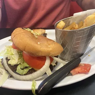My husband had the smash burger and fries.