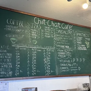 Coffee &amp; Tea Menu