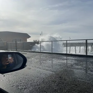 High/King Tides at Pacific Pier. Next to chit chat cafe.