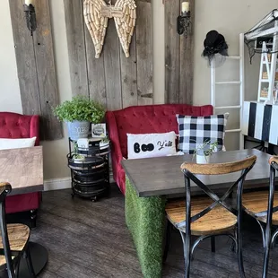 Cute, comfy red chairs