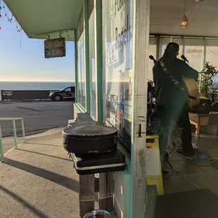 Music and the sunset on the coast