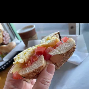 A great breakfast- TGIF!!! Bagel and latte- perfect!