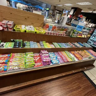 Snacks &amp; Candy section wrapped around the register area