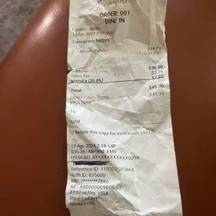 20%gratuity is insane.. check ur bills people.