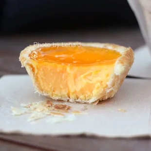 Inside of Egg Custard Tart 蛋撻 ($1.85) - extremely eggy; tastes like eating straight up egg.