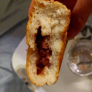 Char siu bao cross section