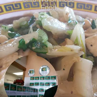 Fresh chicken and vegetables cooked when you order it.
