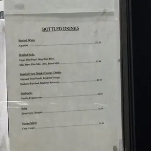 Drink options