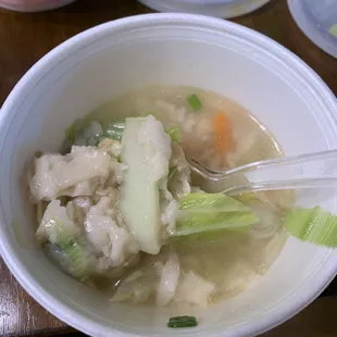 Wonton Soup! Mushy mess