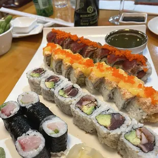 sushi and sashimi, sashimi, sushi, food