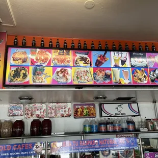 a variety of beverages on display