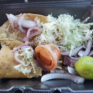 Sorry we got into these guys quick they are potato tacos, no meat very delicious