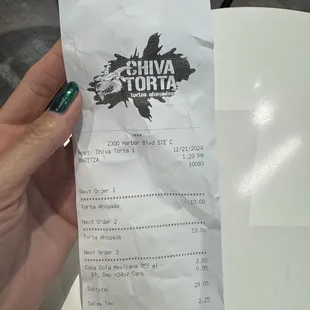 Two tortas and a soda: $31.30