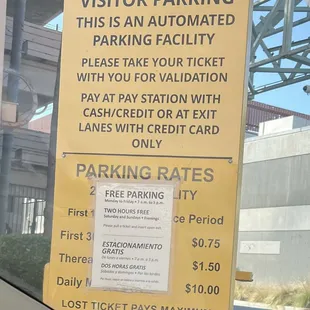 Sign on the way out of parking structure across the street from CHIVA TORTA truck.