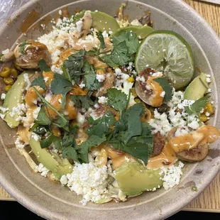 Elote bowl (added avocado)