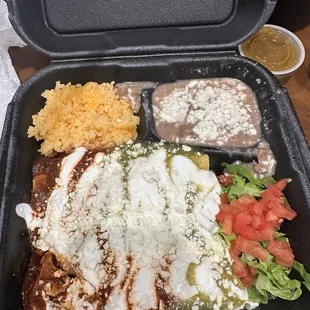 Chicken enchiladas Christmas style