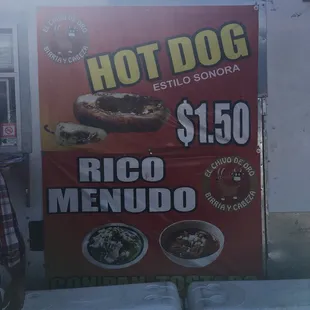 Hotdogs only $1.50!
