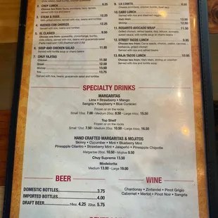 menu