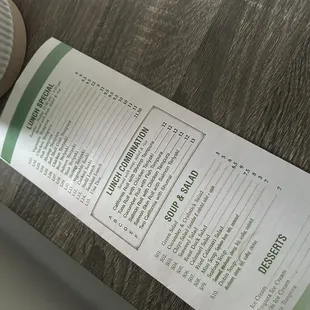 Regular Menu