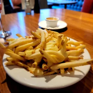Poutine with gravity on the side