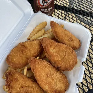Chicken tenders and fries