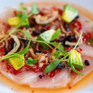 Hamachi crudo. Tasty but slightly overpowering fish sauce. Lime helps...