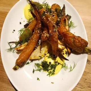 Roasted Kaleidoscope Carrots & Parsnips