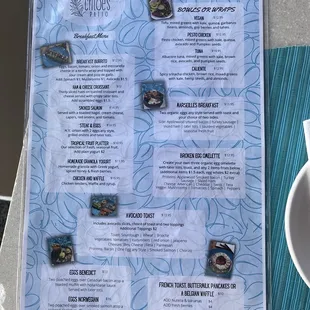 Breakfast menu