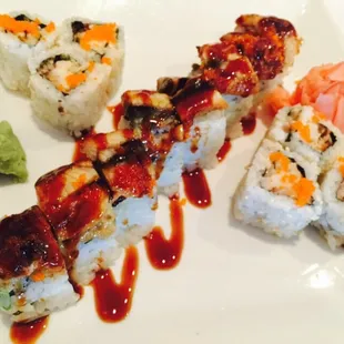 Dancing Ell Roll (middle and very very good) and Lobster Roll (perfect and a bit warmed up)