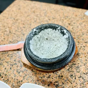 a close up of a bowl of rice