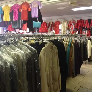Tons of clothing in the back room