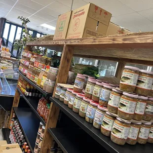 shelves of food