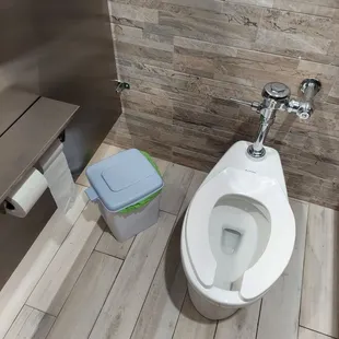 a toilet in a stall